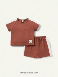komplet-niemowlecy-chlopiecy-bawelniany-letni-brazowy-cozycub-74
