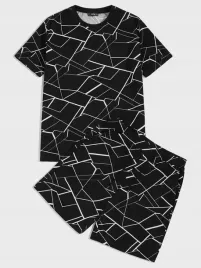 komplet-meski-z-motywem-geometrycznym-czarno-bialy-t-shirt-spodenki-m