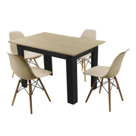 zestaw-stol-120x80-blat-jasny-dab-sonoma-nogi-czarne-4-bezowe-krzesla-milan
