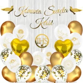 dekoracje-komunijne-zestaw-komunijny-balony-zlote-baner-z-imieniem