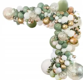 girlanda-balonowa-luk-balony-biale-zielone-zlote-confetti-scianka-do