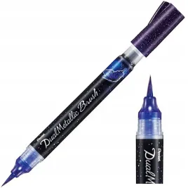 pisak-pedzelkowy-do-kaligrafii-pentel-brush-pen-dual-metallic-fioletowy