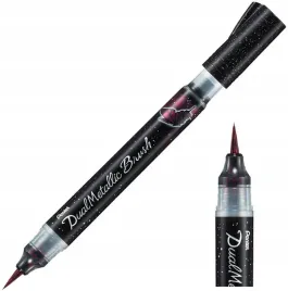 pisak-pedzelkowy-do-kaligrafii-pentel-brush-pen-dual-metallic-czarny