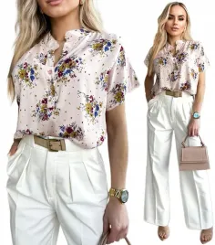 bluzka-damska-bawelniana-stojka-guziki-modny-print-kwiaty