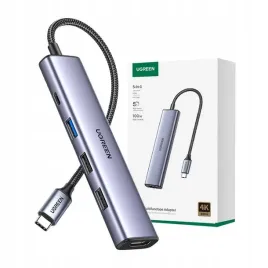 ugreen-adapter-rozdzielacz-hub-usb-c-5w1-5x-usb-hdmi-4k-pd-100w-kabel-20cm