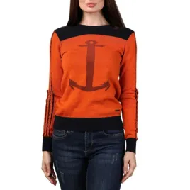 sweter-damski-giorgio-di-mare-pomaranczowo-granatowy-kotwica