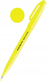 pisak-pedzelkowy-brush-pen-do-kaligrafii-szkicow-marker-pentel-fluo-zolty