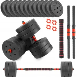 hantle-2x30kg-bitumiczne-regulowane-z-lacznikiem-zestaw-60kg-gryfy