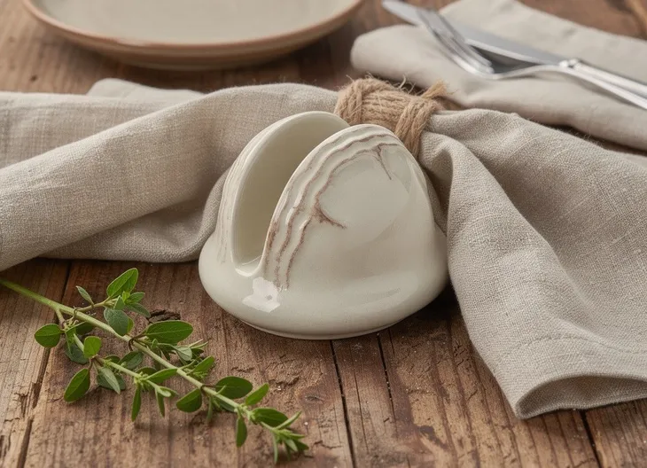 serwetnik-ceramiczny-karczma-stan-nowy-kolor-kremowy