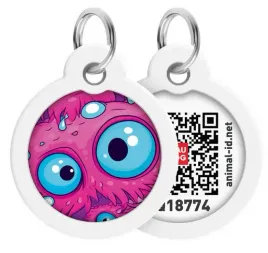 collar-waudog-smart-id-zawieszka-z-qr-paszportem-okragla-3cm-oko-potwora