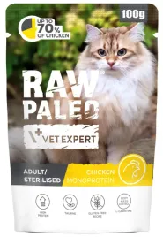 vetexpert-raw-paleo-cat-sterilised-chicken-100g