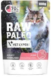 vetexpert-raw-paleo-cat-sterilised-pork-100g