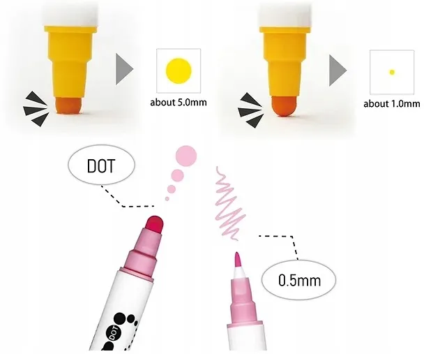 kuretake-pisaki-dwustronne-clear-color-dot-4-kol-marka-kuretake