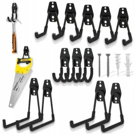 12szt-zestaw-haki-garazowe-podwojne-uchwyty-scienne-do-garazu-czarne