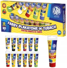farby-plakatowe-w-tubach-tubkach-szkolne-duze-astra-12-kolorow-x-30-ml