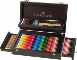 faber-castell-kredki-polychromos-durer-pitt-125-el-kaseta-drewniana-zestaw