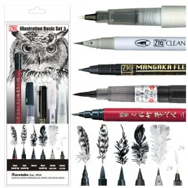 zestaw-pisakow-do-rysunku-kaligrafii-kuretake-inktober-illustration-set-5el
