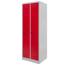 szafka-ubraniowa-bhp-j-60-2-drzwiowa-szara-czerwony-front-s-60-cm-g-50-cm
