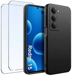 zestaw-etui-do-xiaomi-redmi-15-4gor5g-matowe-czarne-silikon-slim-2-szt-szklo