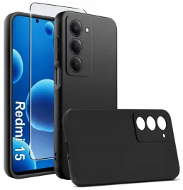etui-czarne-matowe-silikon-slim-do-xiaomi-redmi-15-4g-or-5g-szklo-9h