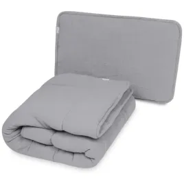 kolderka-i-poduszka-muslinowa-135x100-40x60-cm-ciemna-szara-baby-matex