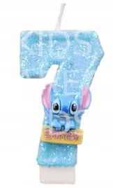 swieczka-urodzinowa-cyfra-siedem-7-stich-stitch-napis-niebieska-impreza