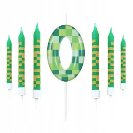 swieczka-urodzinowa-cyfra-0-zero-piksel-gaming-creeper-plus-swieczki-6-szt