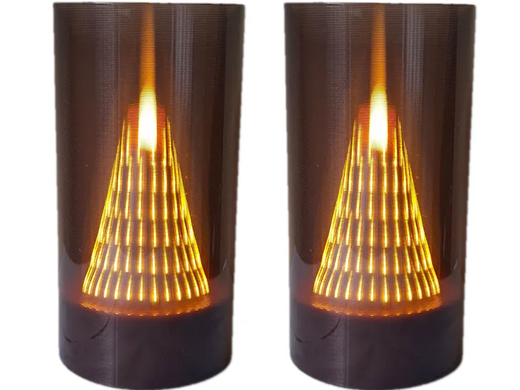 WKŁAD WKŁADY DO ZNICZY STOŻEK WULKAN ZESTAW 2 SZTUKI BIAŁY+BATERIE