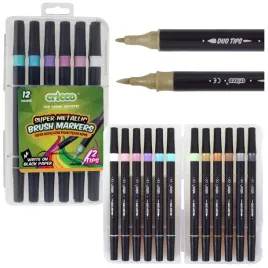 pisaki-pedzelkowe-metaliczne-brush-cricco-flamastry-dwustronne-12-kolorow