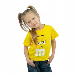 t-shirt-krotki-rekaw-dzieciecy-92-bawelniana-zolta-koszulka-dziewczeca