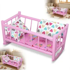 kolyska-retro-drewniana-lozeczko-rozowe-dla-lalek-posciel-w-duze-serca