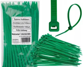 opaski-zaciskowe-100szt-trytytki-kablowe-zielone-wytrzymale-36x100mm