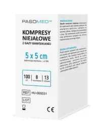 pasomed-kompresy-niejalowe-13-nitkowe-8-warstwowe-5-x-5-cm-100-sztuk