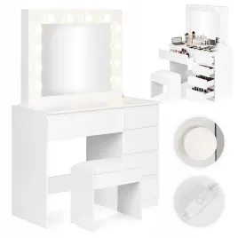 toaletka-kosmetyczna-lustro-oswietlenie-12-zarowek-led-5-szuflad-taboret