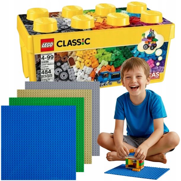 Klocki LEGO duże +płytki konstrukcyjne ZESTAW do 200zł chłopca dziewczynki