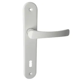 klamka-drzwiowa-90mm-biala-dlugi-szyld-klucz