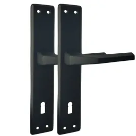 klamka-bramowa-90mm-czarna-dlugi-szyld-klucz