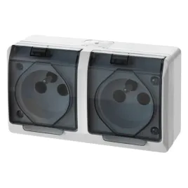 gniazdo-podwojne-2x2p-z-hermes-dymne-ip44-elektroplast-0322-01-hermetyczne
