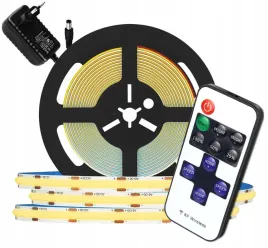 tasma-led-listwa-cob-12v-3m-linia-neon-neutralny-zasilacz-wtyk-30w