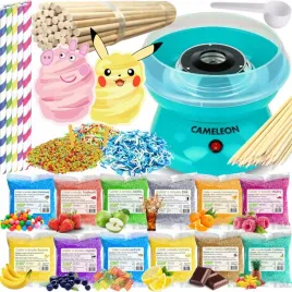 zestaw-maszyna-do-waty-cukrowej-cukier-12x-100g-saszetki-patyki