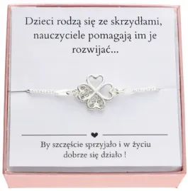 bransoletka-na-dzien-nauczyciela-koniczynka-na-szczescie-sentencja-srebro