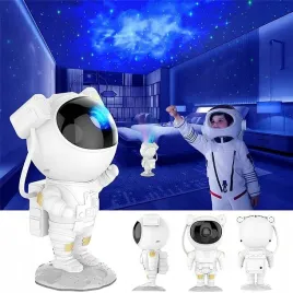 Zdjęcie produktu PROJEKTOR GWIAZD ASTRONAUTA LAMPKA NOCNA DLA DZIECI KOSMOS RZUTNIK + PILOT