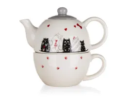 zestaw-ceramiczny-dzbanek-360ml-filizanka-330ml-kot-kotki-cats-banquet