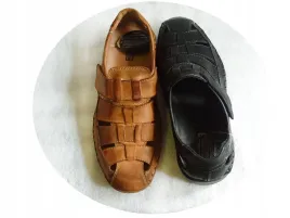 skorzane-sandaly-meskie-bezowe-waskie-nr-41