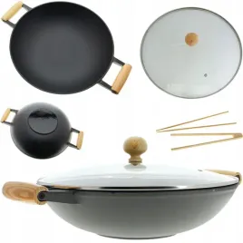 wok-zeliwny-patelnia-37-cm-o-na-gaz-pokrywka-zestaw-przybory