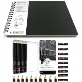 zestaw-do-szkicowania-rysowania-10szt-olowkow-profesjonalne-etui-szkicownik