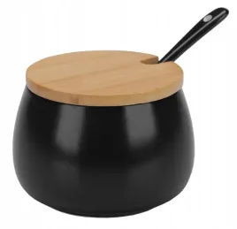 porcelanowa-cukiernica-bona-9-cm-czarna-z-bambusowa-pokrywka-i-lyzeczka