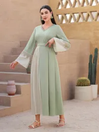 shein-najma-zielono-bezowa-sukienka-maxi-z-paskiem-plisa-arab-style-xl-8757