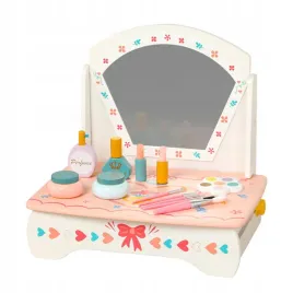 drewniana-toaletka-z-lusterkiem-dla-dzieci-akcesoria-kosmetyki