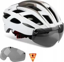 kinglead-kask-rowerowy-z-wizjerem-i-led-lekki-regulowany-bialy
